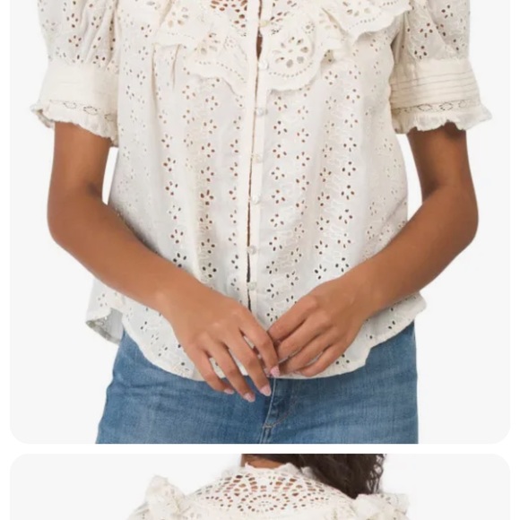 Maeve NWT Anthropologie Cream Lace blouse Size 14 - Picture 3 of 7